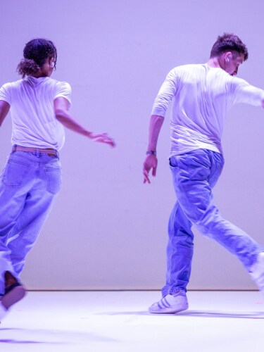 Two synchronized dancers 