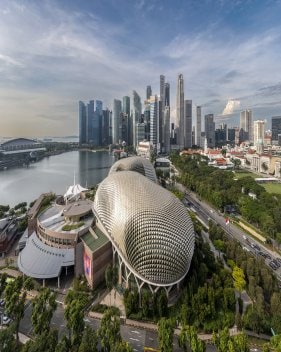 Aerial view of the Esplanade in Singapour