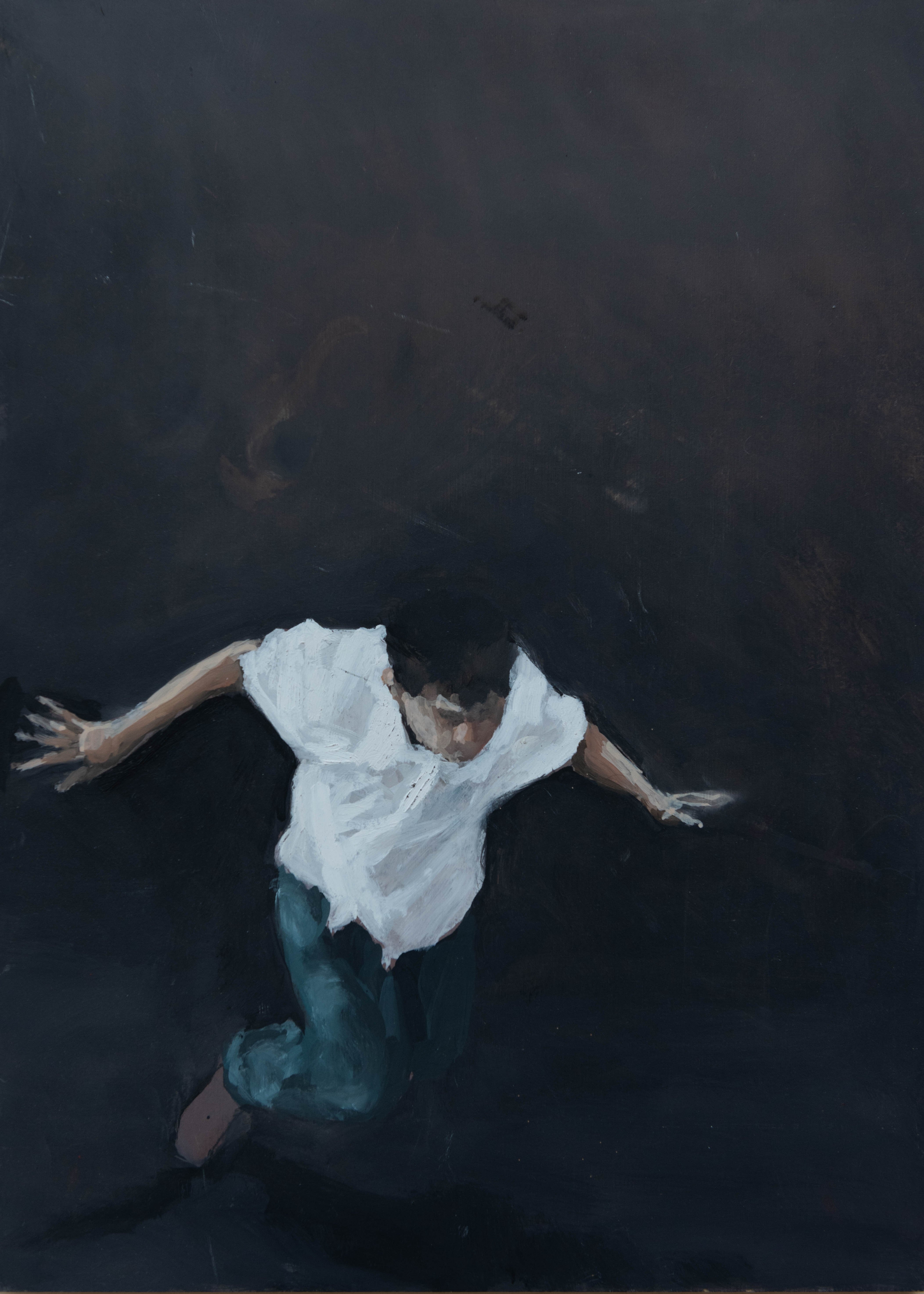 Steven Fillet为Anne Teresa De Keersmaeker的表演《EXIT ABOVE》所绘画作