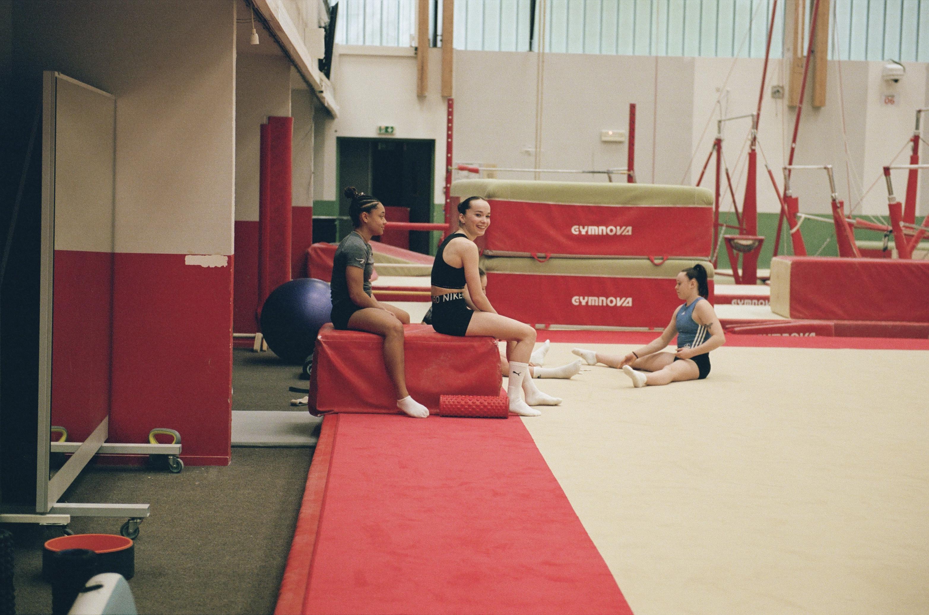 gymnasts at rest