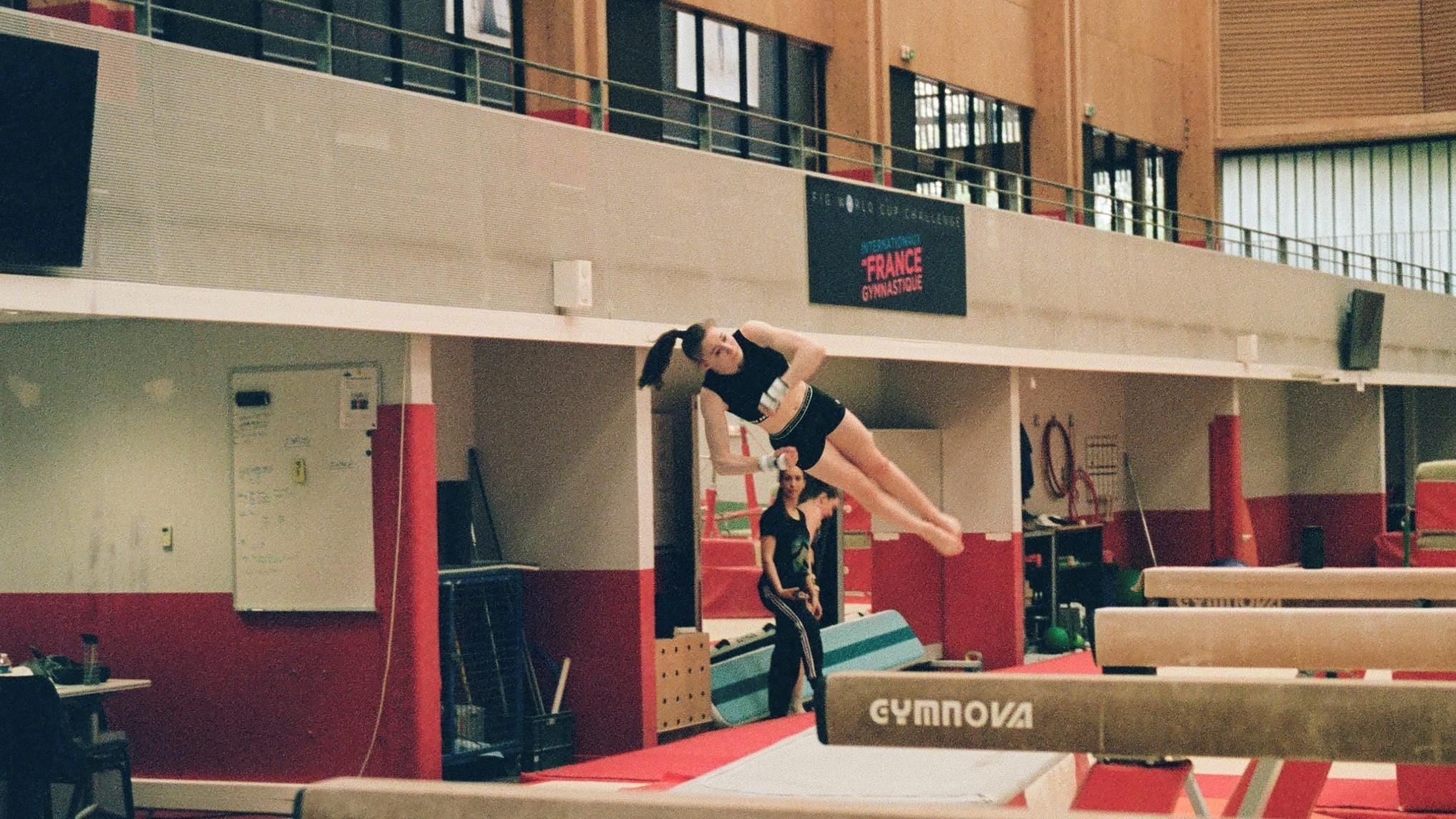 Gymnast on vault