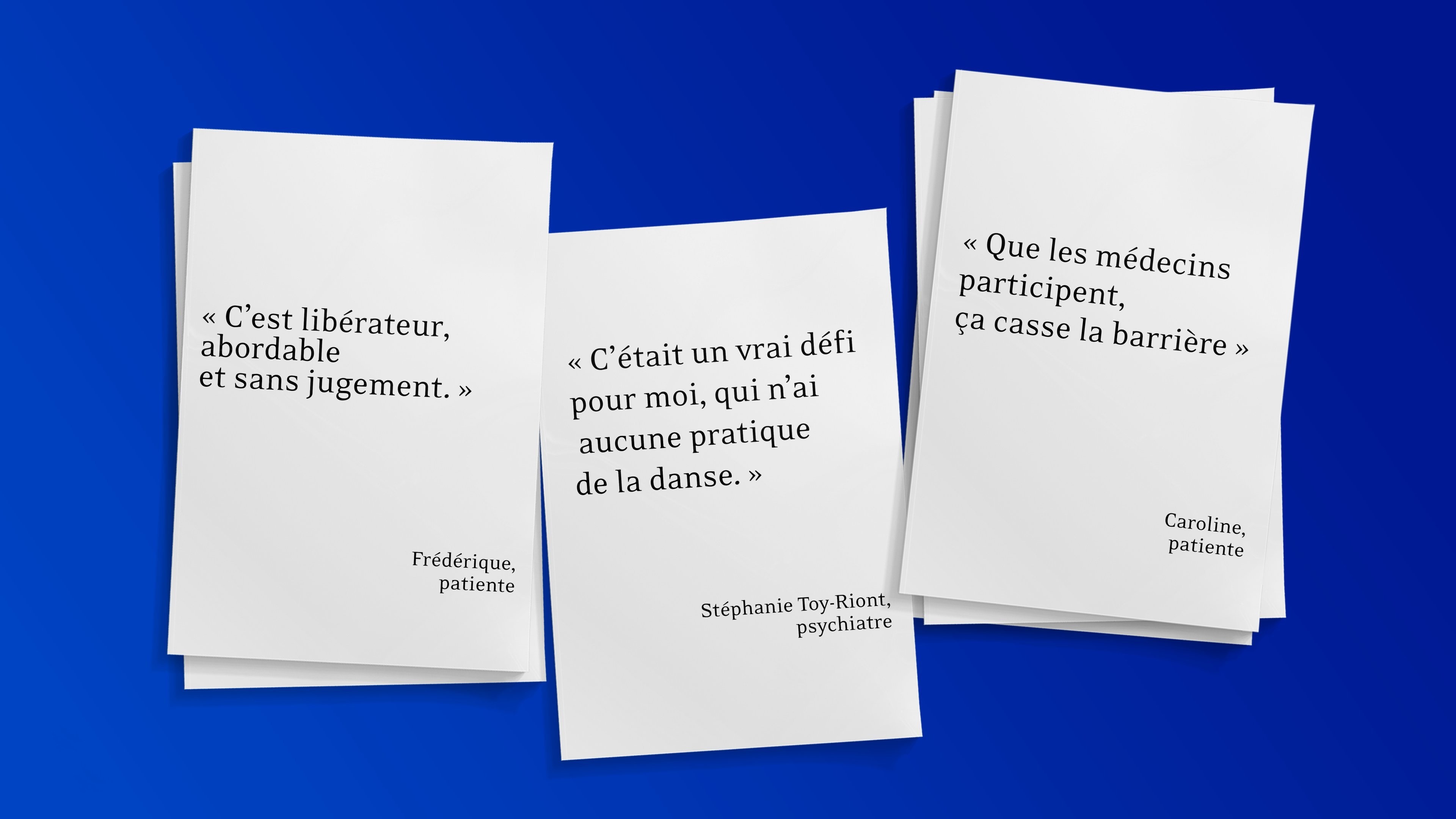 citations de patients à propos de ce programme de danse en psychiatrie