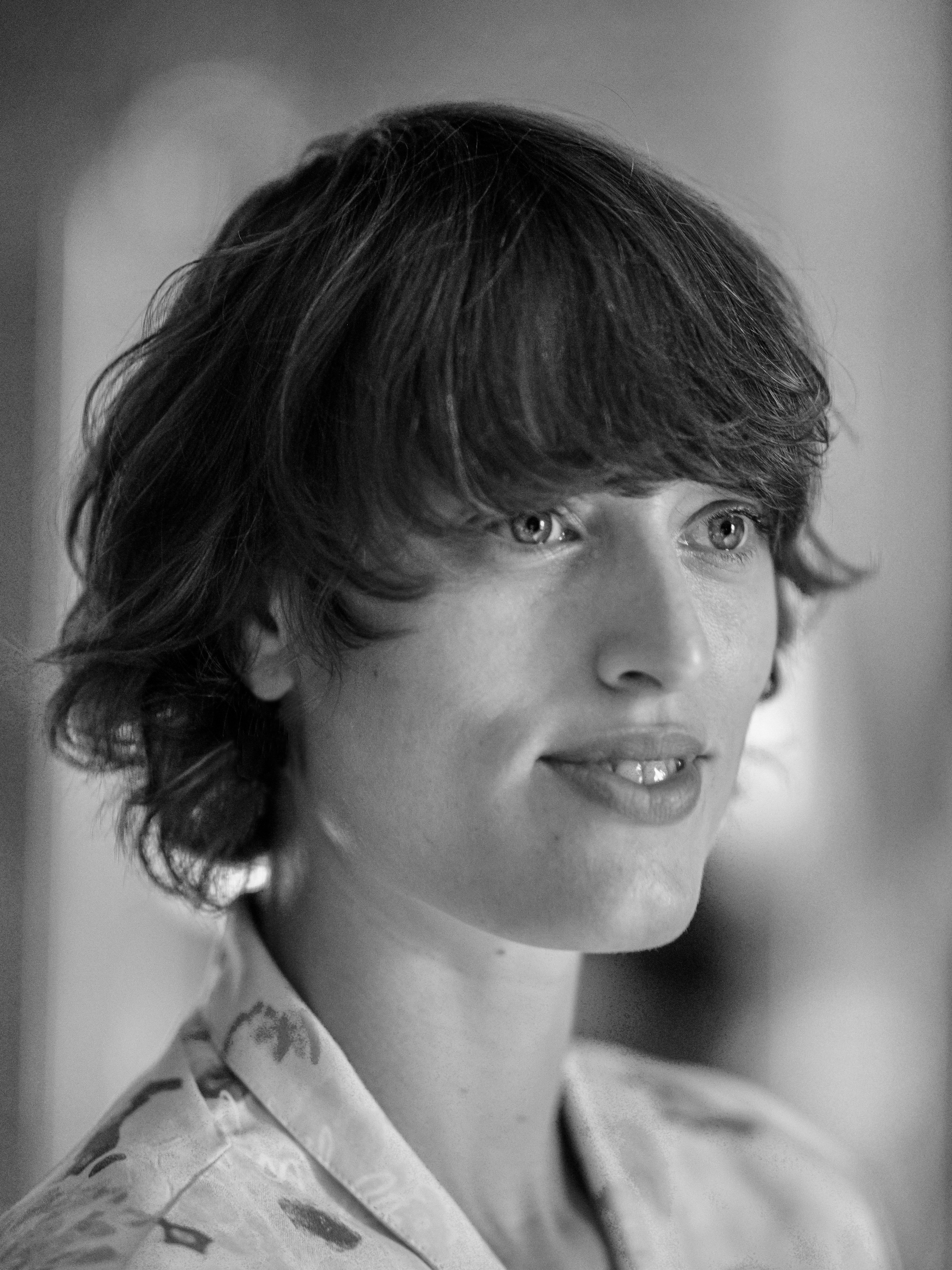 Portrait of Tatiana Julien in black and white