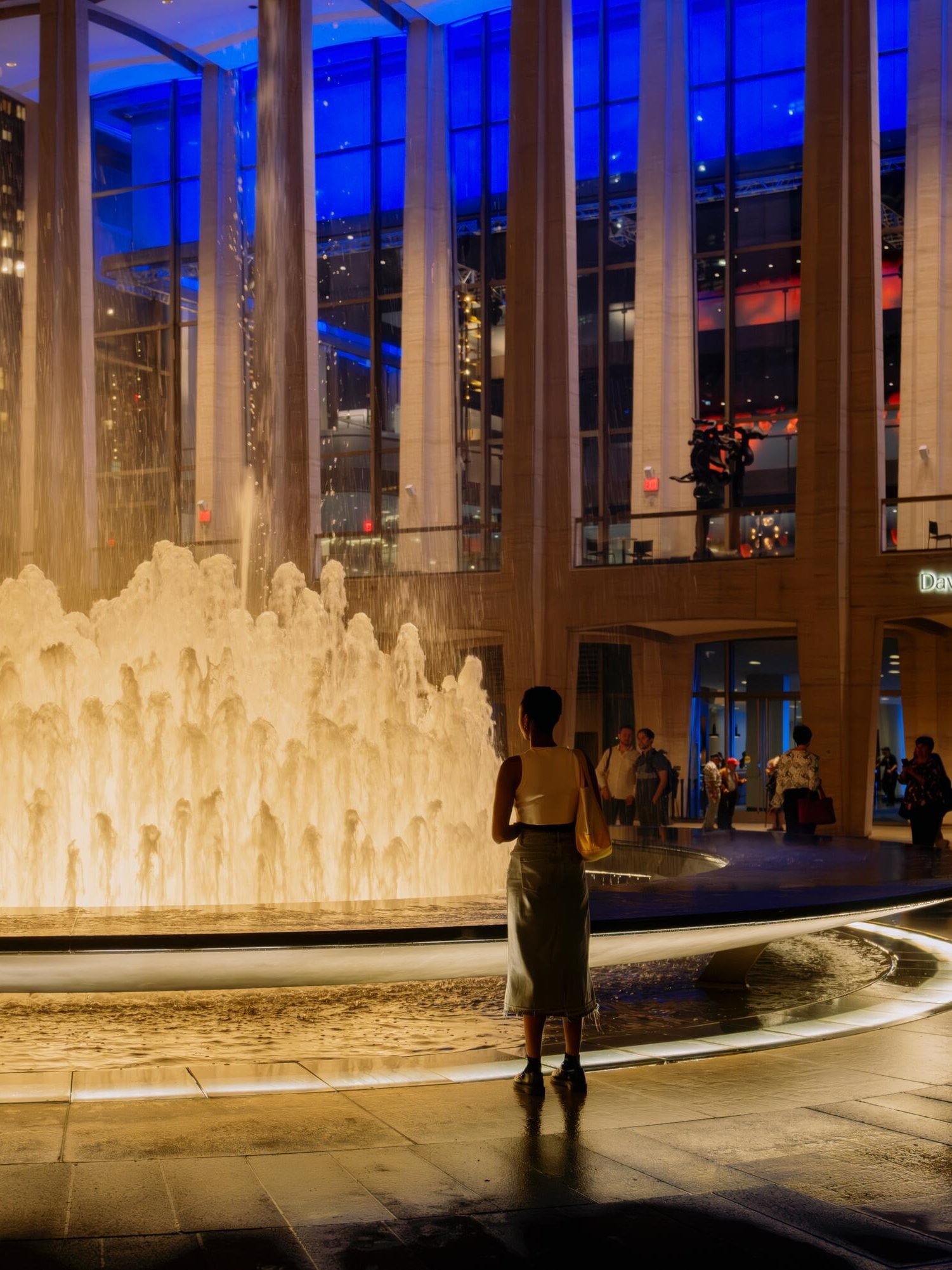 exterior view od the building at night